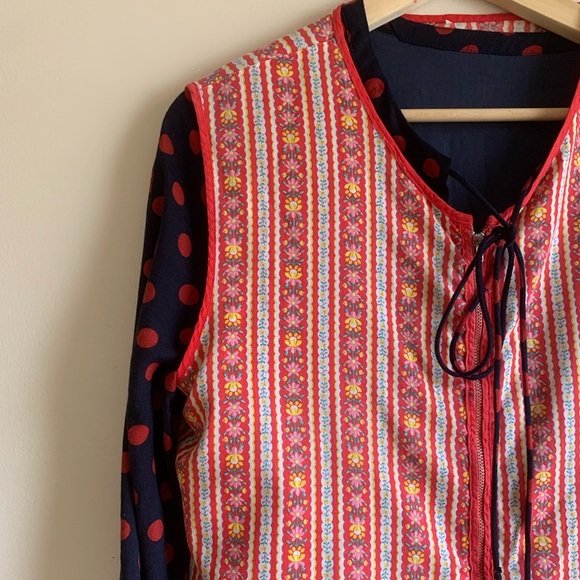 60s/70s Zippered Floral Apron Top - Picture 12 of 12